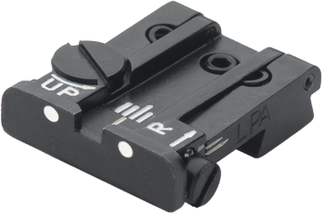 Browning Hi-Power [Sport Vigilante Mark III Practical HP40] verstelbare keep | witte stippen - Ubitzu