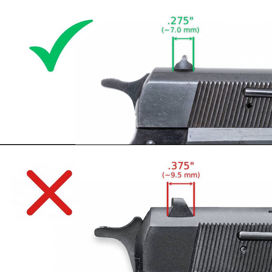 Browning Hi-Power Vigilante verstelbare keep | witte stippen - Ubitzu