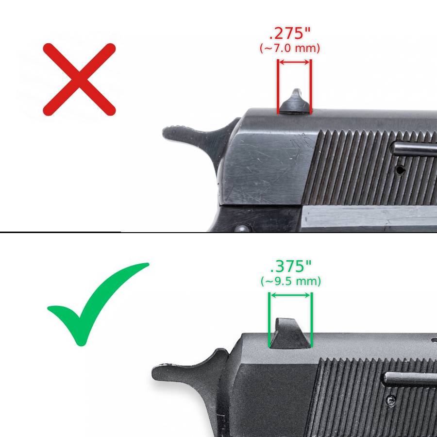 Browning Hi-Power [Vigilante Mark III Practical HP40] verstelbare richtmiddelen | fiber optic [korrel & keep] - Ubitzu