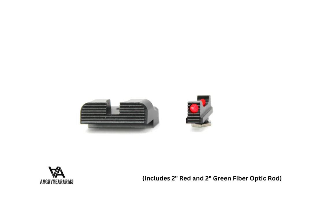 Low sights for Glock [G17 G19 G26 & other] | fiber optic - Ubitzu