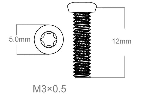 Set schroeven 3 stuks | M3x0.5 [T10] - Ubitzu